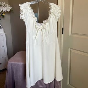 Plus Size Milkmaid Skater Dress - White - Size 16